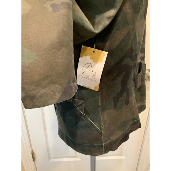 Marrakech Green Camo Moto Zip-Up Jacket W/ Shearling Collar, Size M - Picture 5 of 10